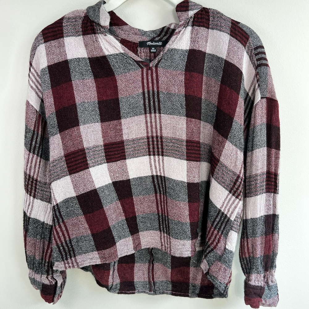 Madewell, red check shirt, size XS extra extra small